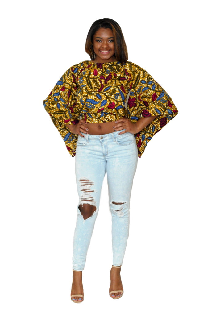 DARE TO SHINE African Open Back Top