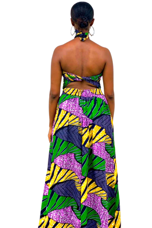 Summer Dream African Print Maxi Reversible Dress