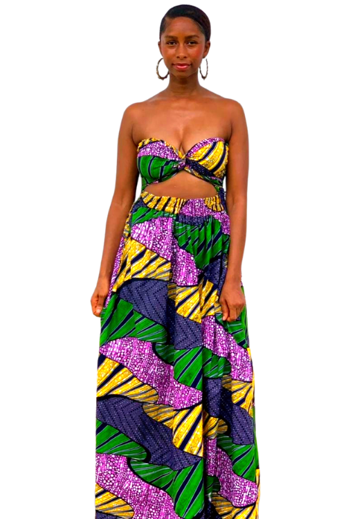 maxi summer african print dresses Uwak African Print Maxi Dress (Brown)