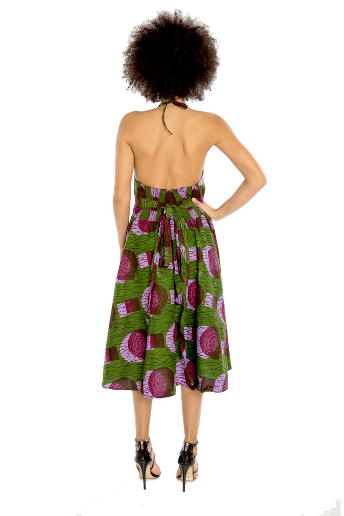african dresses african print women halter wrap  dress fashion wax and wonder