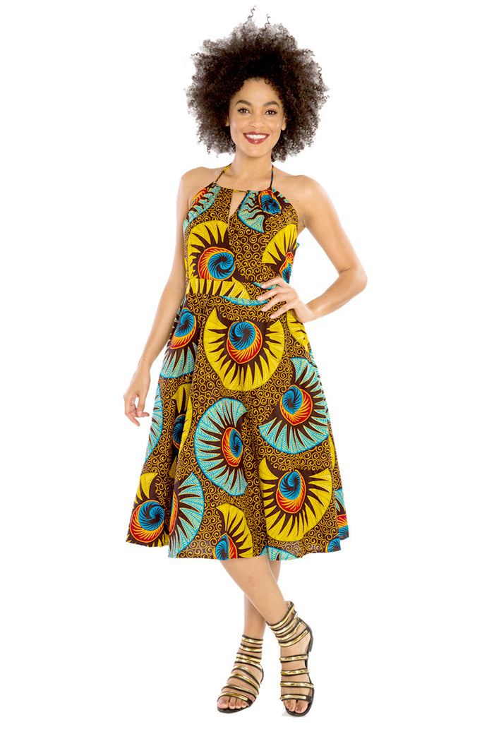 african dresses african print women halter top dress fashion wax and wonder