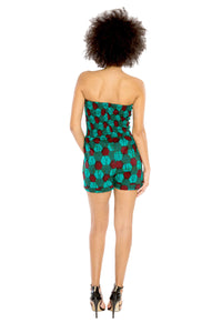 african romper jumpsuit strapless african print fashion wax and wonder