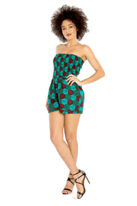 african romper jumpsuit strapless african print fashion wax and wonder