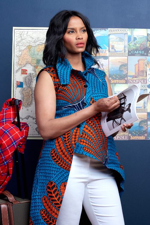 Duro Asymmetrical African Print High-Low Jacket