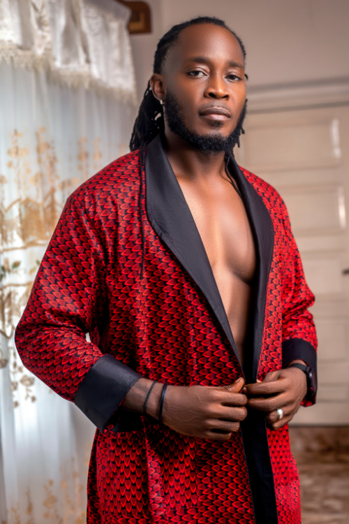 "Adore Him" Robe in African Print