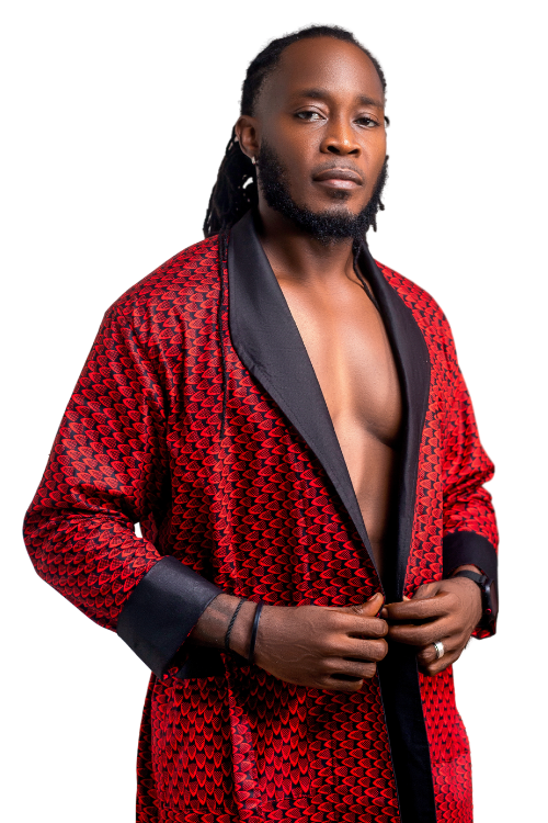 "Adore Him" Robe in African Print