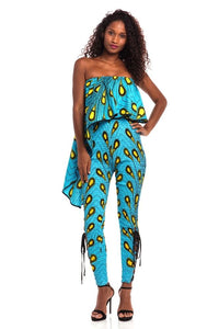 Weekend Magic African Print Smocked Jumpsuit