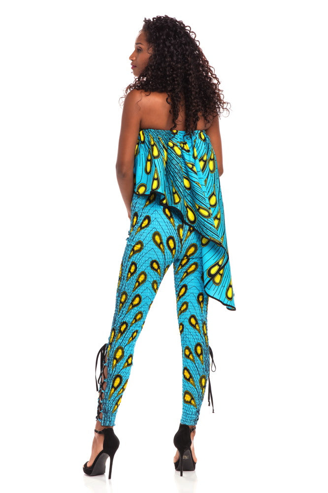 Weekend Magic African Print Smocked Jumpsuit