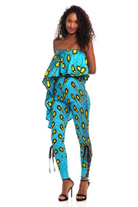 Weekend Magic African Print Smocked Jumpsuit