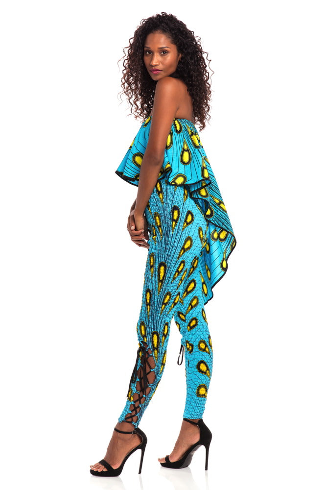 Weekend Magic African Print Smocked Jumpsuit