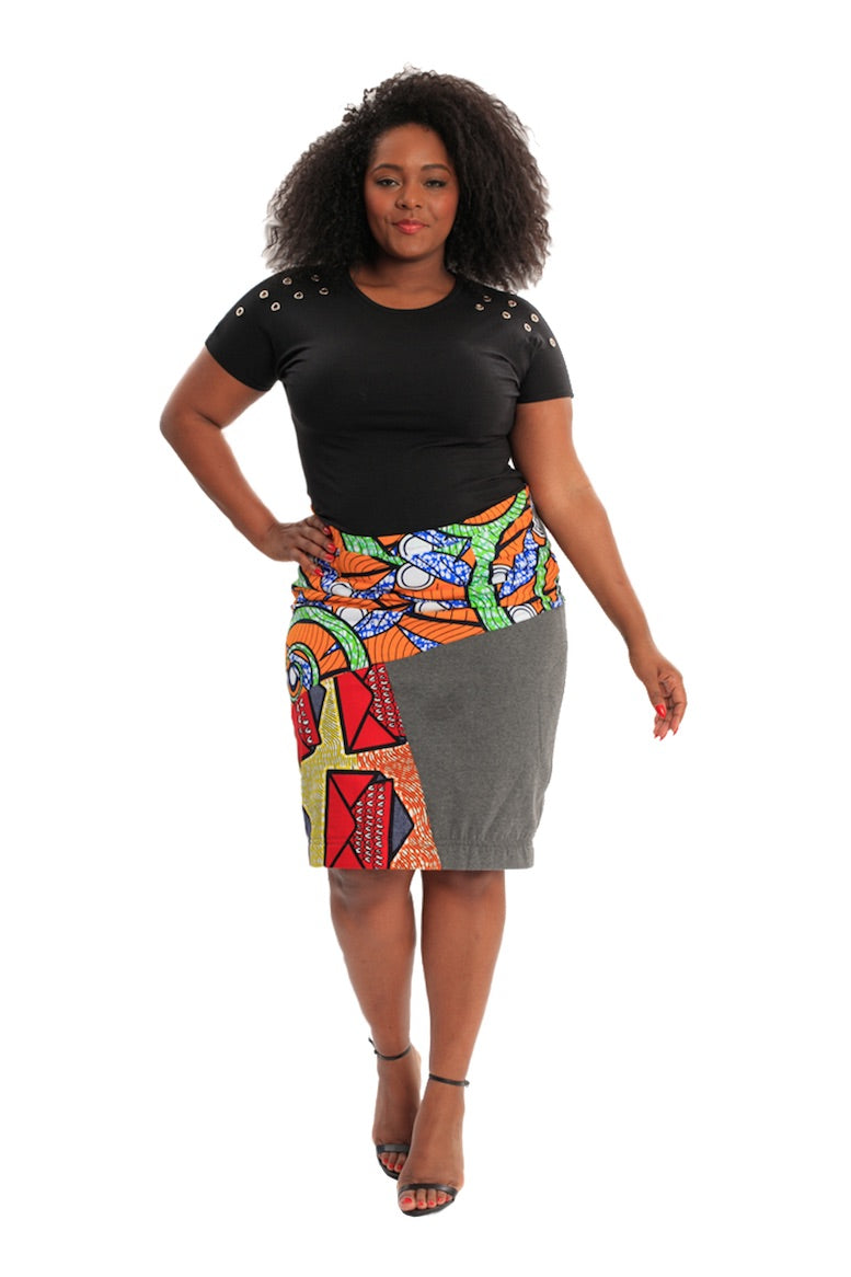 African Skirt Midi Skirt Happy Blues | Wax & Wonder – Wax & Wonder | Fashion & Lifestyle Brand