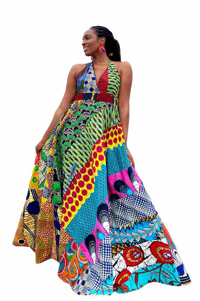 Belle African Print Maxi Dress