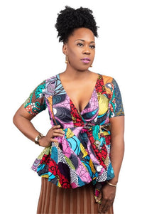 african wrap top patch sustainable fashion