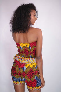 Vibes African Peplum Tube Top