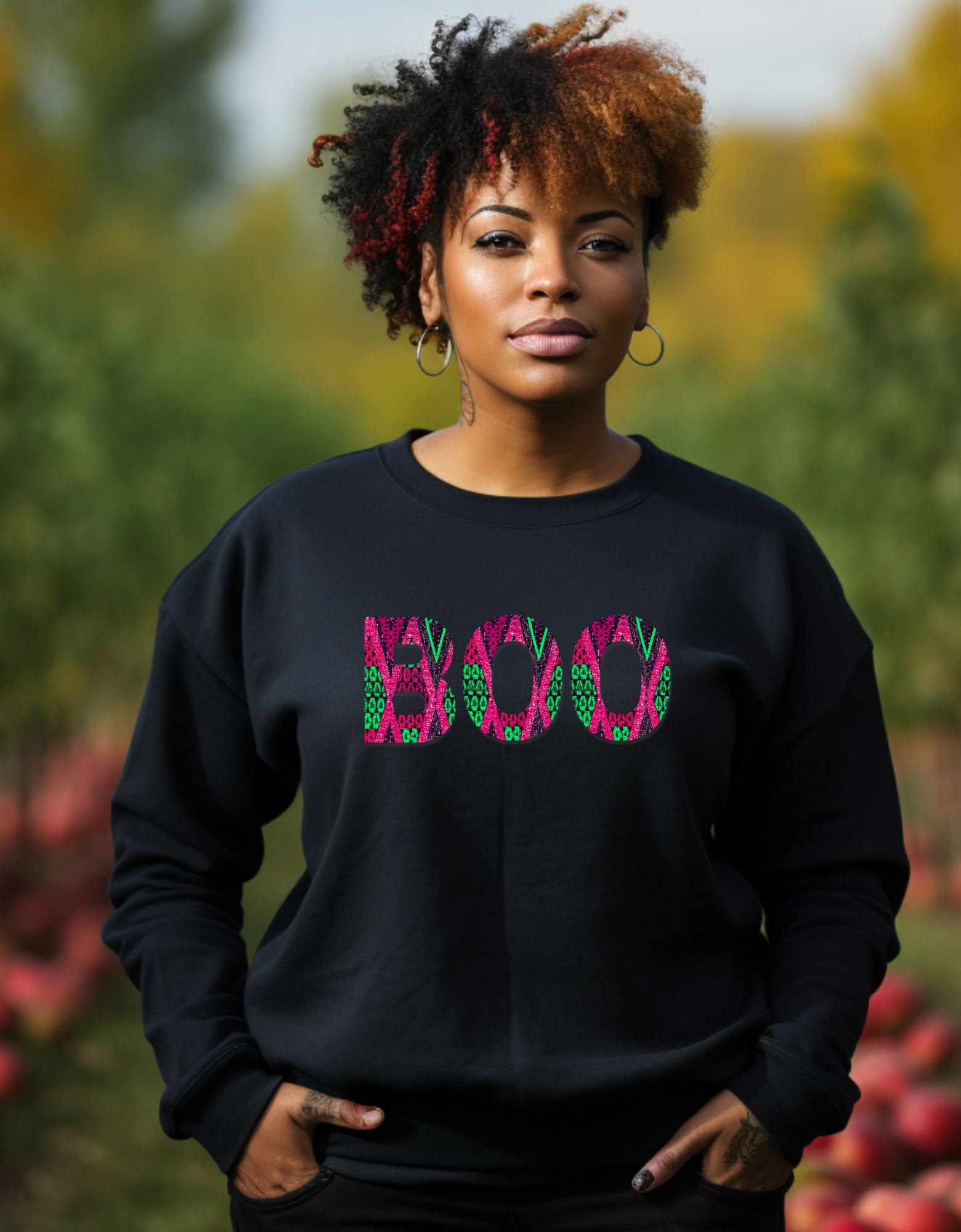 Halloween (Boo) African Print Sweatshirt
