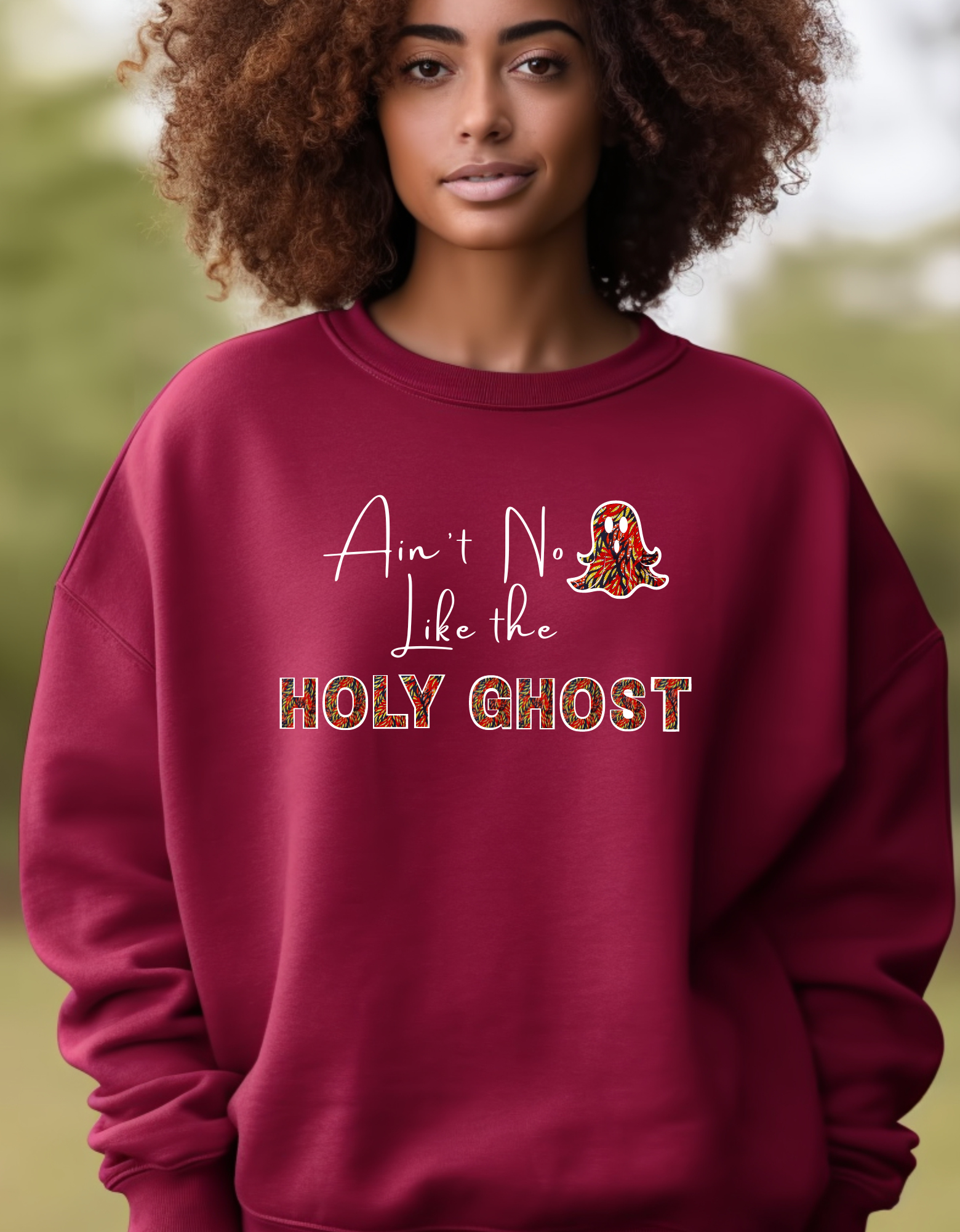 Christian Halloween African Print Sweatshirt (Ghost)