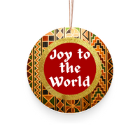 Christmas Ornament Joy to the World - African Print Inspired & Faith-Based