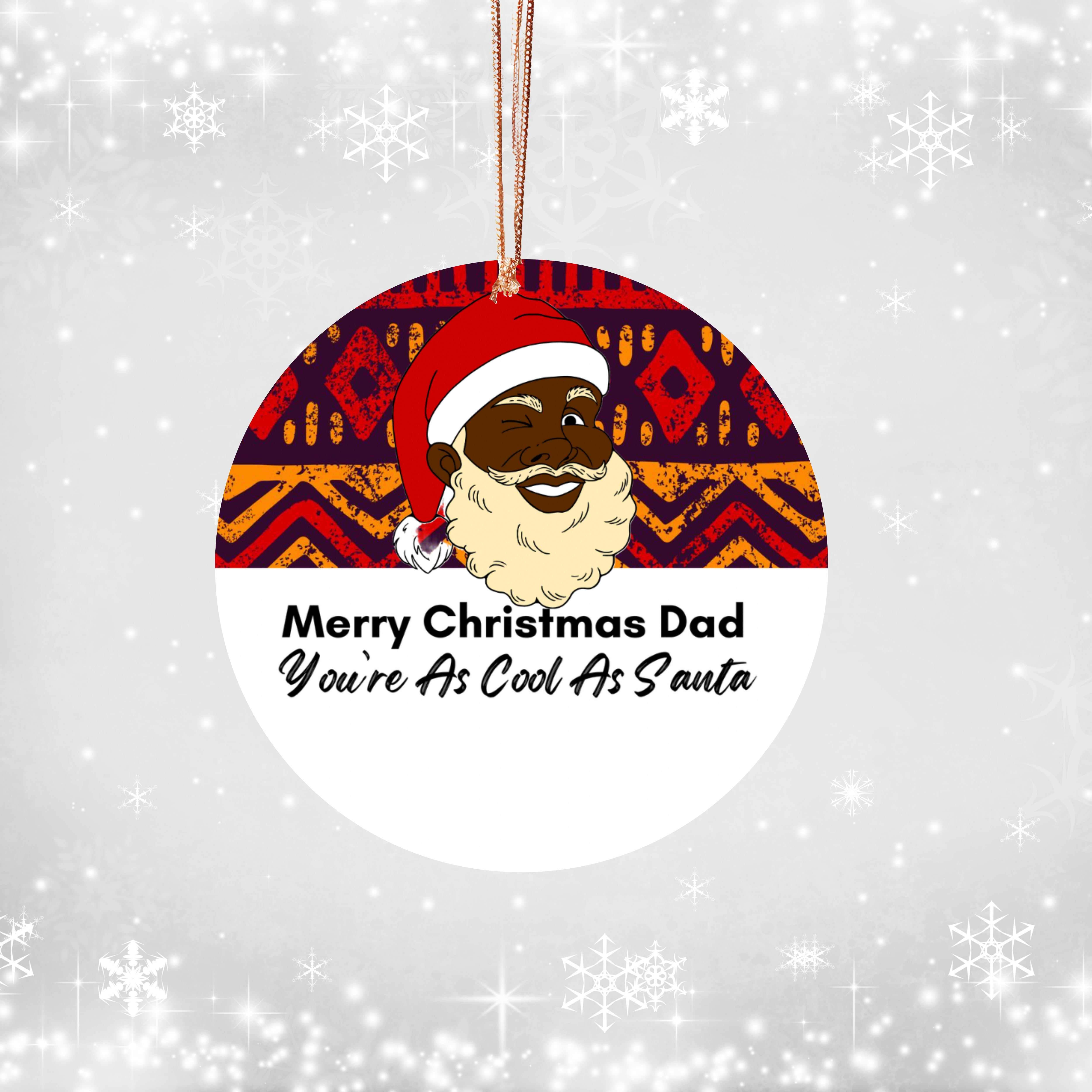 Christmas Ornament for Dads - African Print Inspired