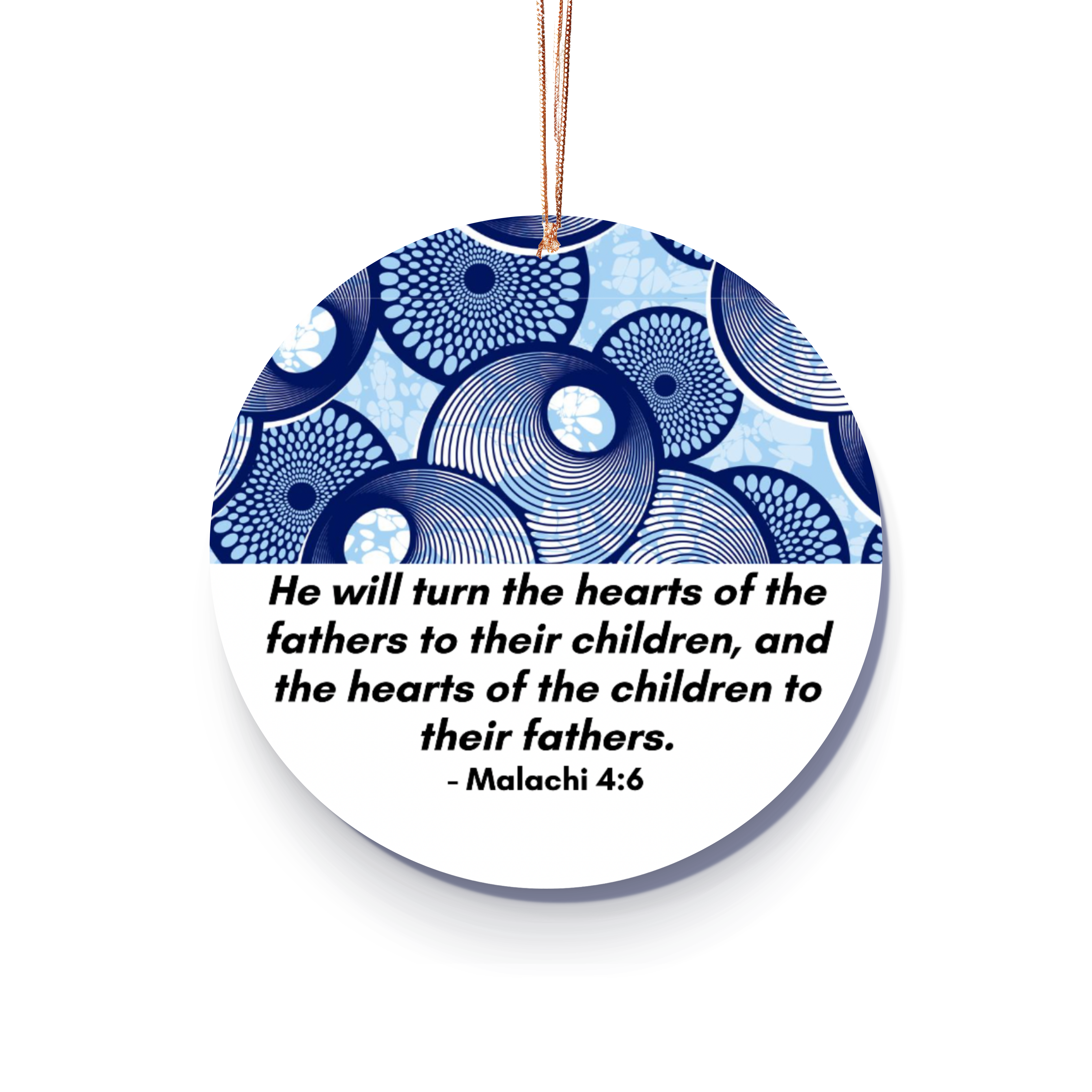 Christmas Ornament for Fathers - African Print Inspired & Faith-Based