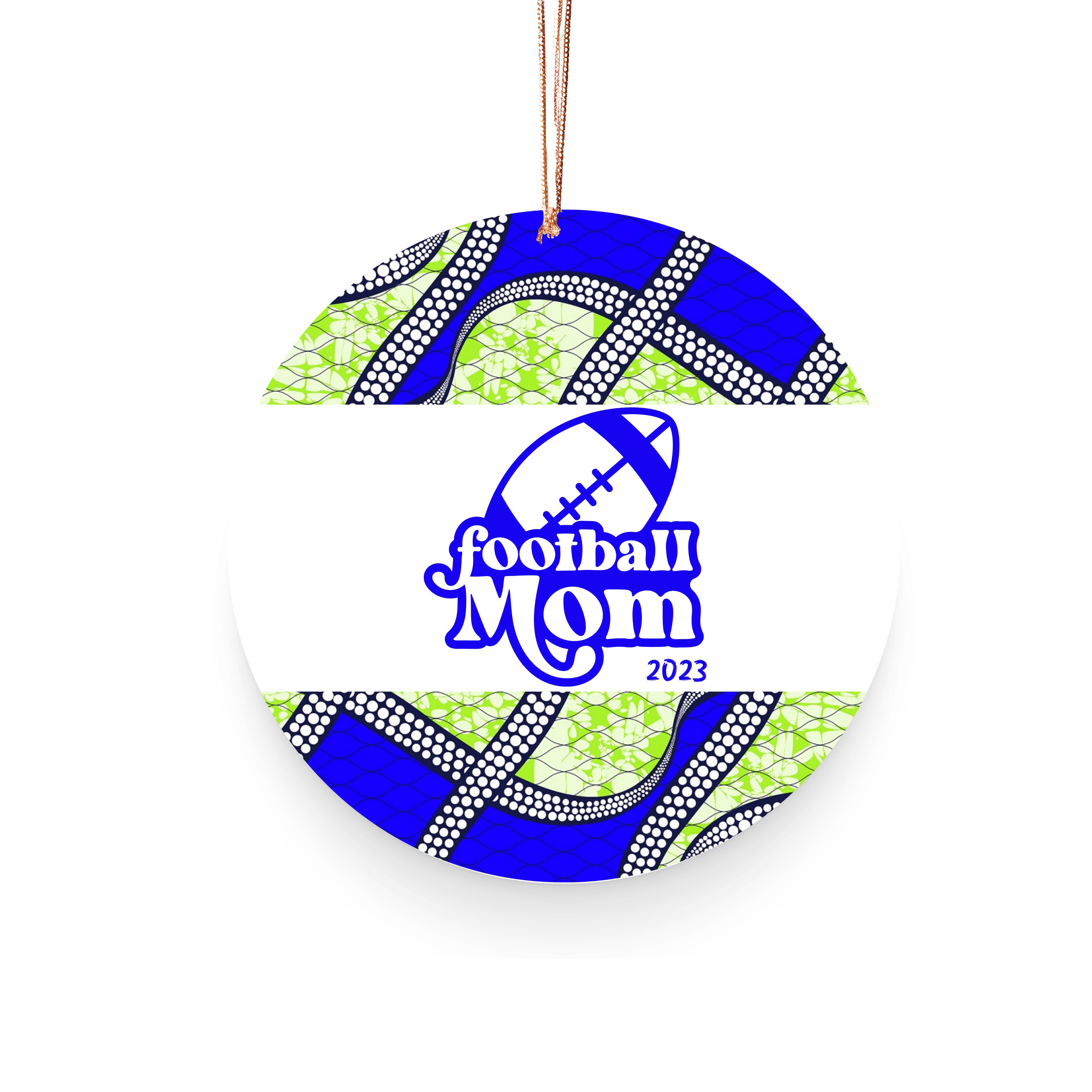 Christmas Ornament for Football Mom - African Print Inspired
