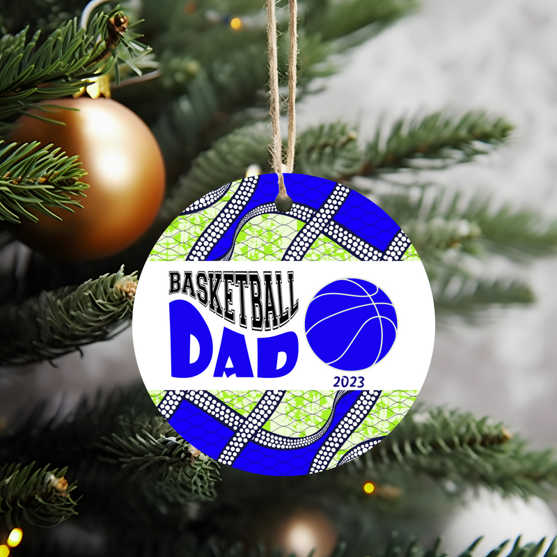 Christmas Ornament for Basketball Dad - African Print Inspired