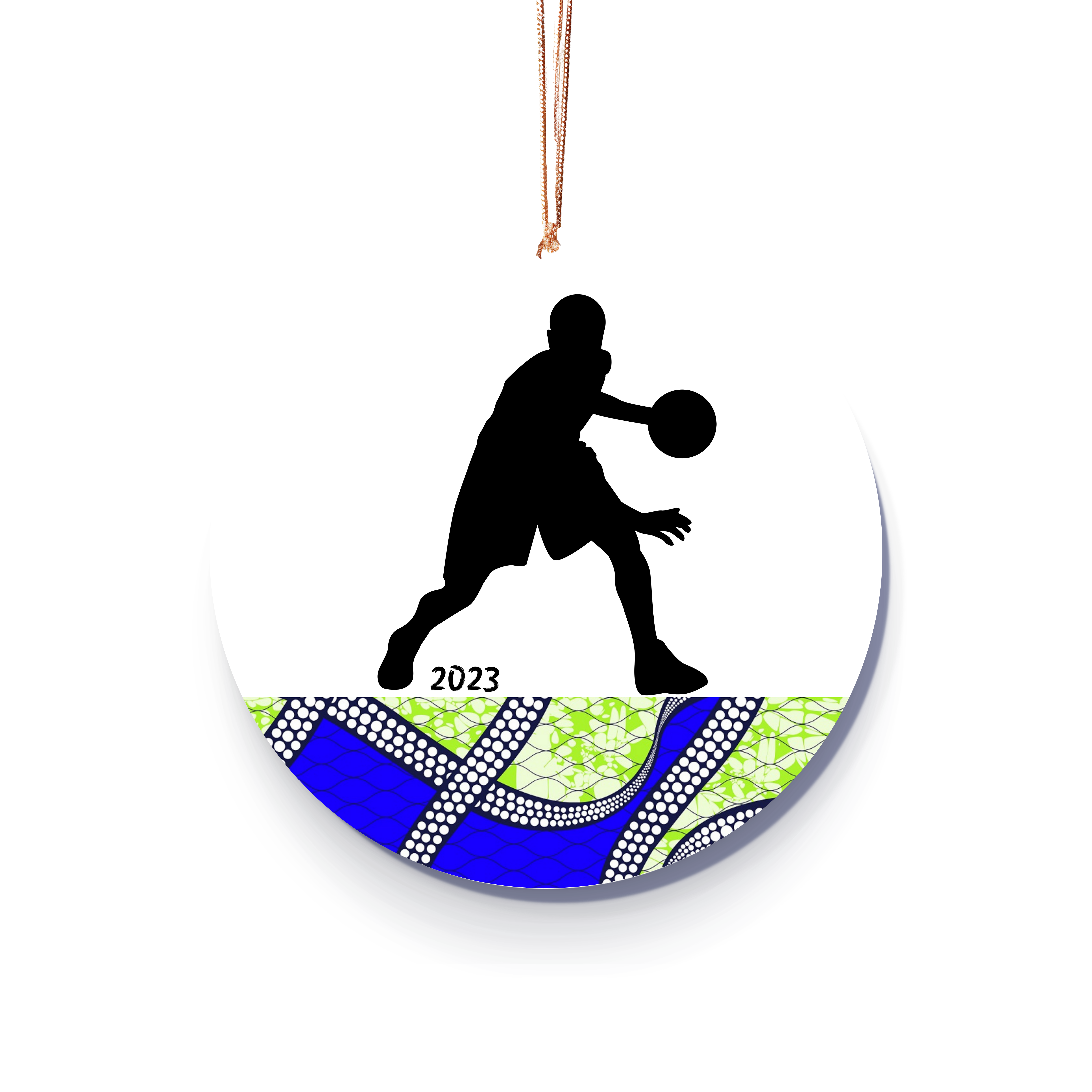 Christmas Ornament for Basketball Player & Fan (Boy) - African Print Inspired