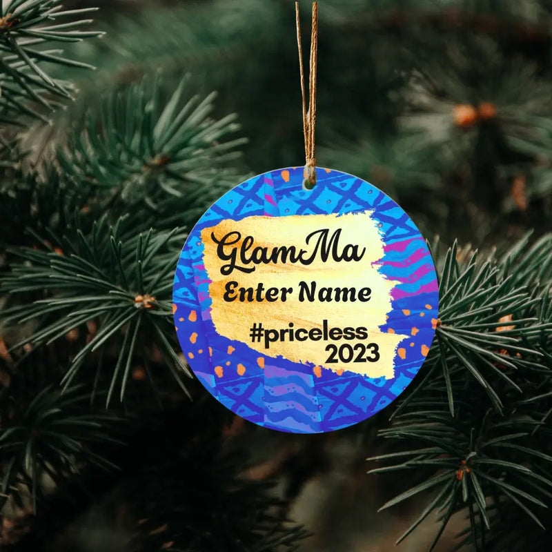 Personalized Ornament for GlamMa - African Print Inspired