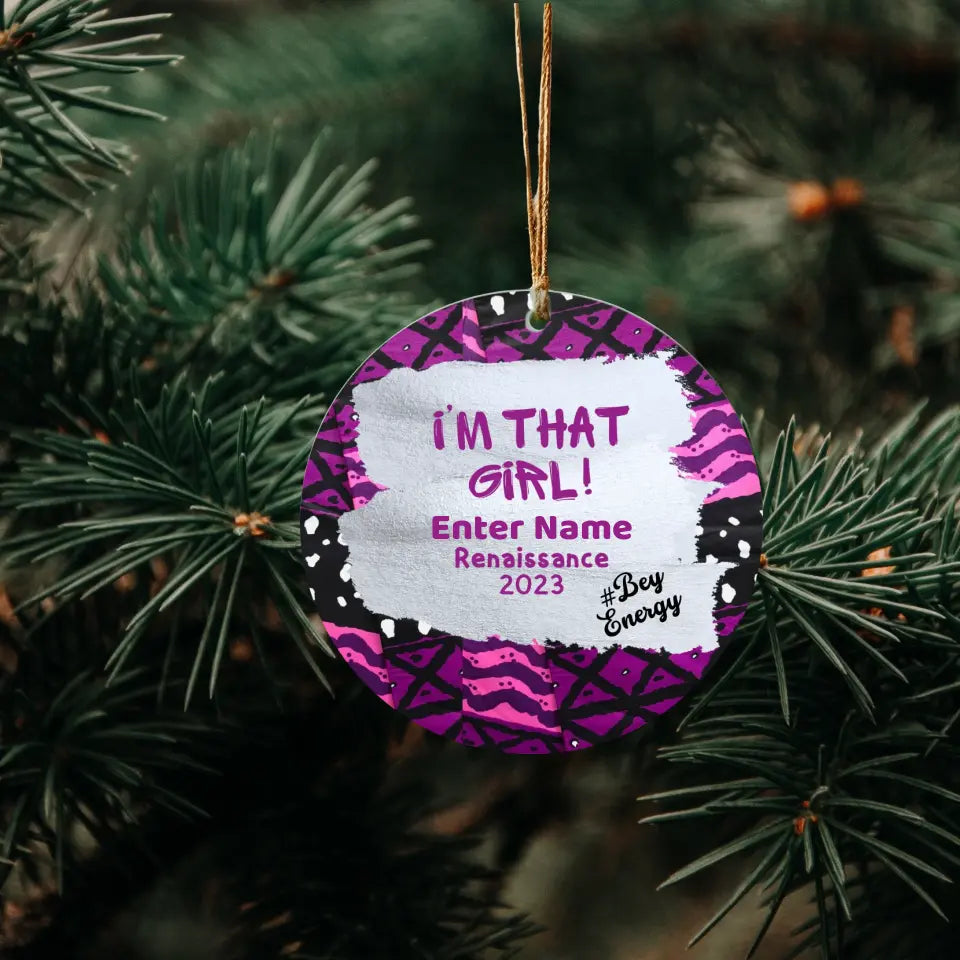 Personalized Ornament for Beyonce Fan - African Print Inspired