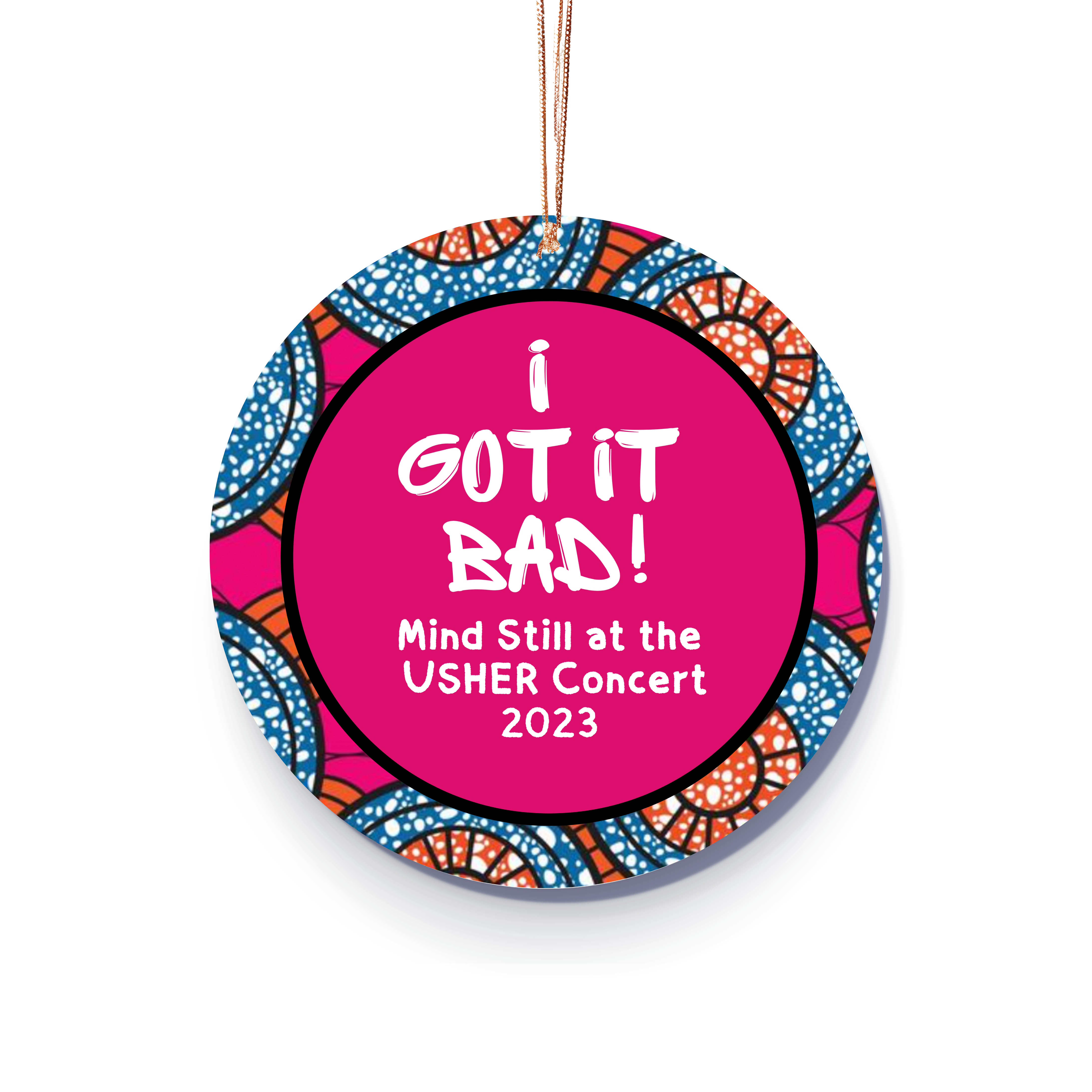 Holiday Ornament for Usher Concert - African Print Inspired