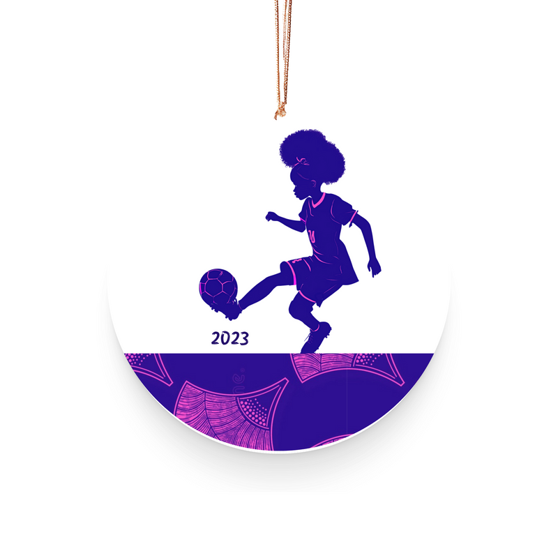 Christmas Ornament for Soccer Player & Fan (Girl) - African Print Inspired