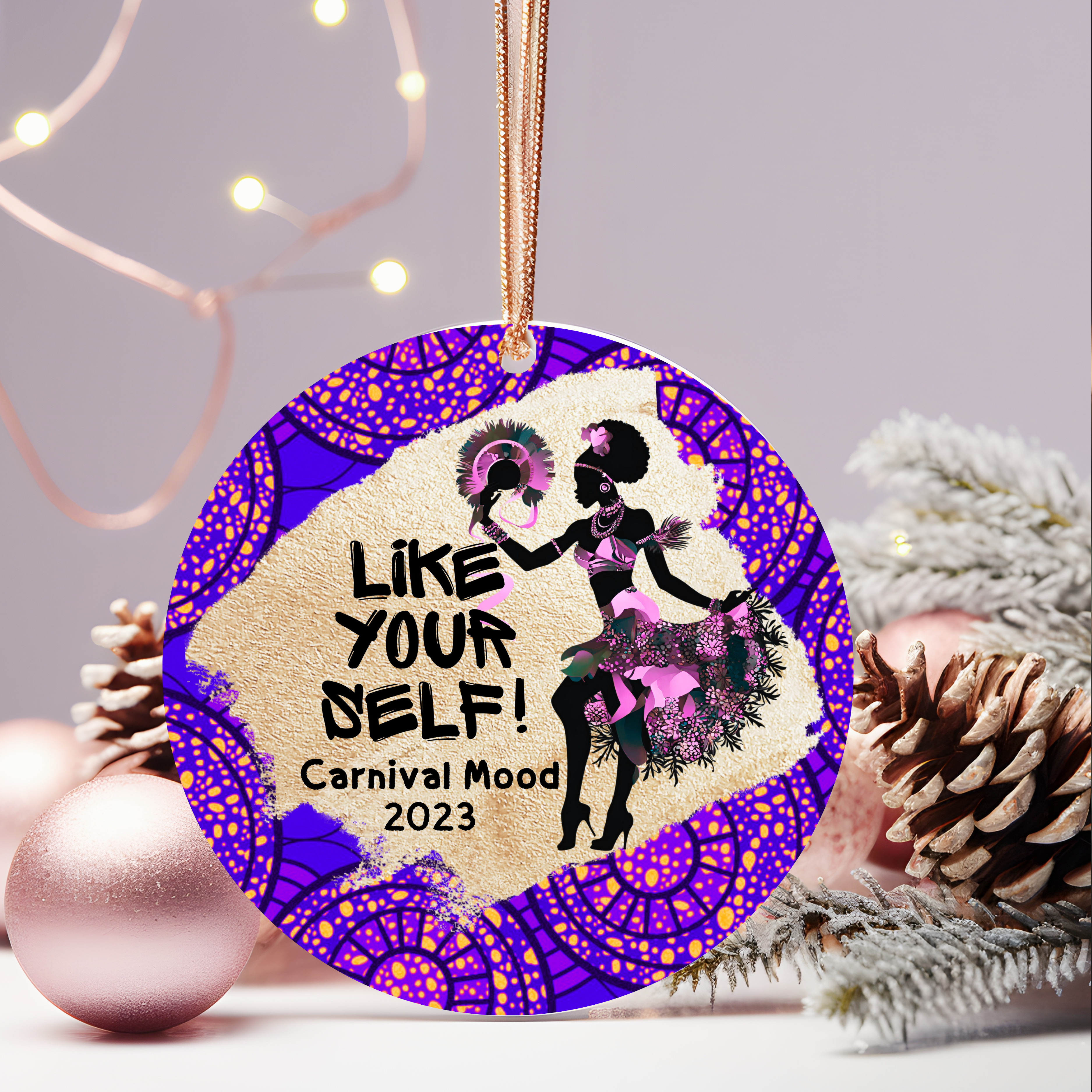 Holiday Ornament for Carnival - African Print Inspired
