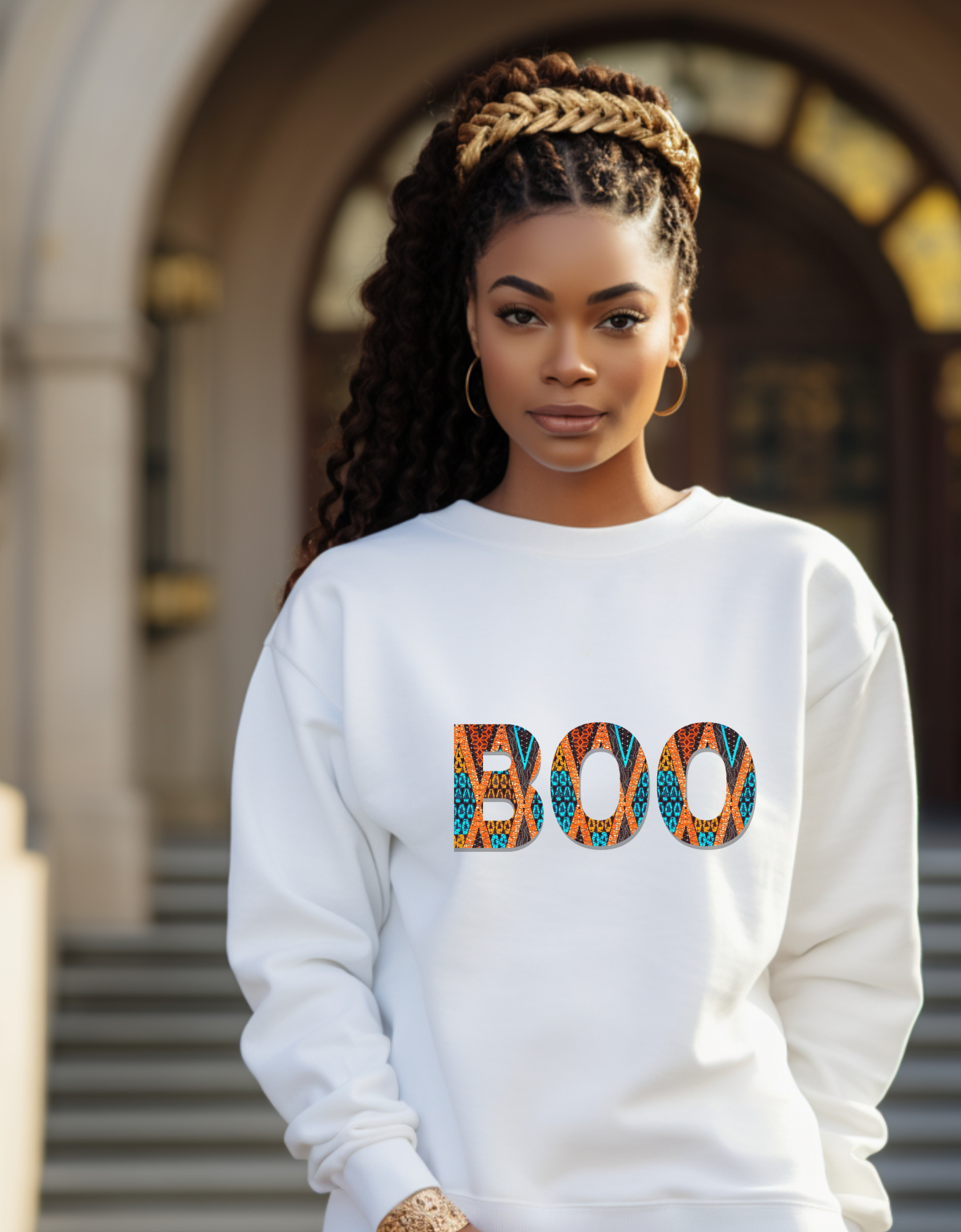 Halloween (Boo) African Print Sweatshirt