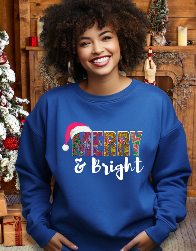 Merry and Bright African Print Sweatshirt