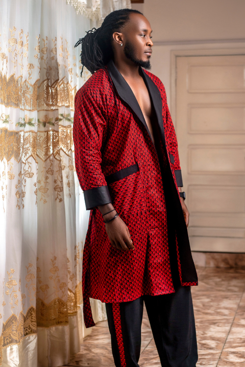 "Adore Him" Robe in African Print