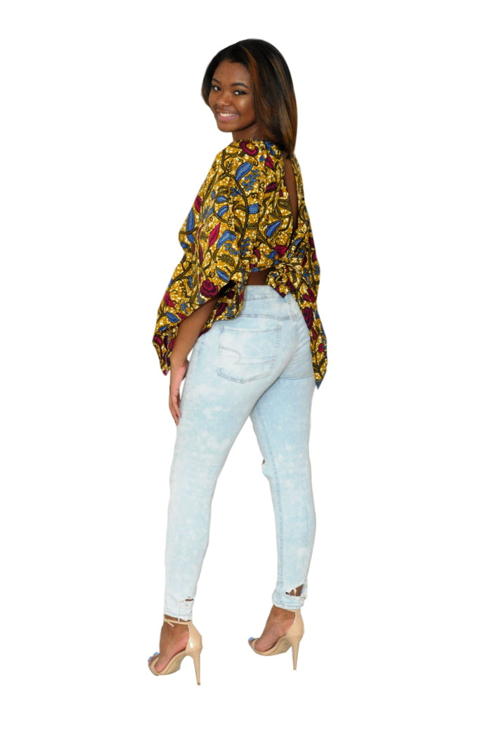 DARE TO SHINE African Open Back Top