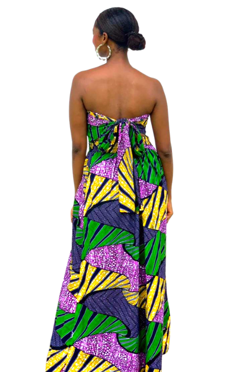 Summer Dream African Print Maxi Reversible Dress