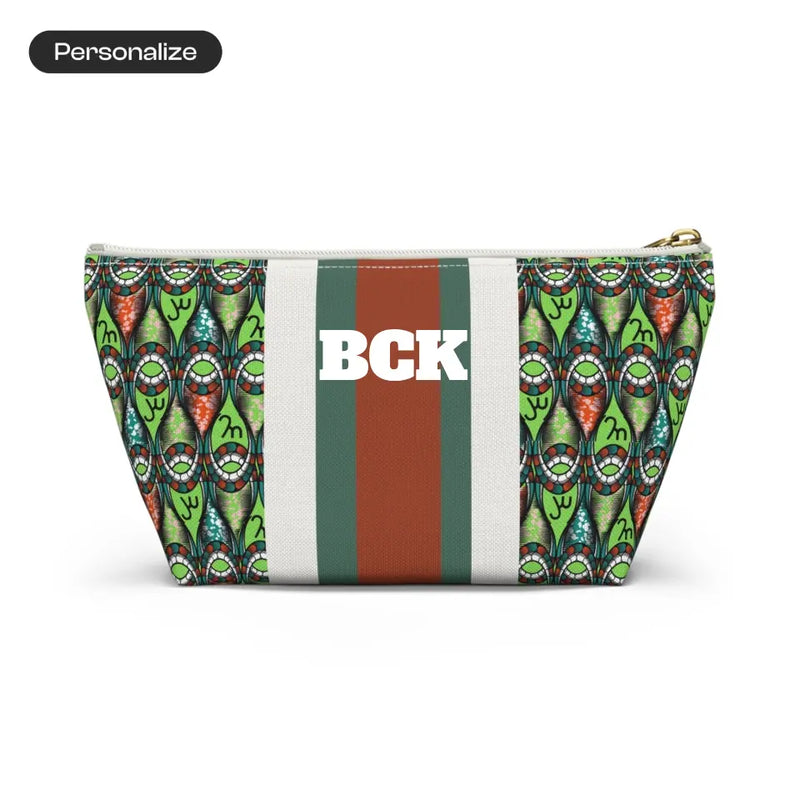 Personalized African Print Cosmetic Bag