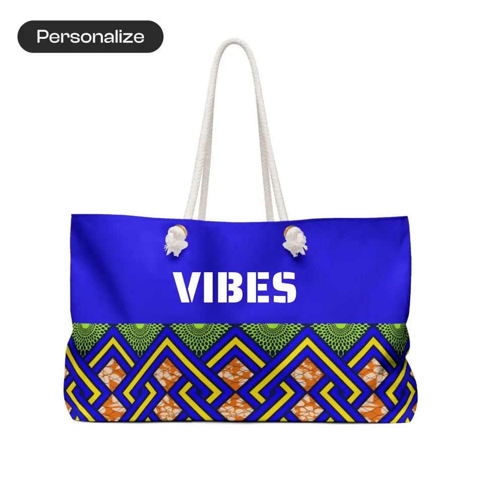 Personalized African Print Tote Bag