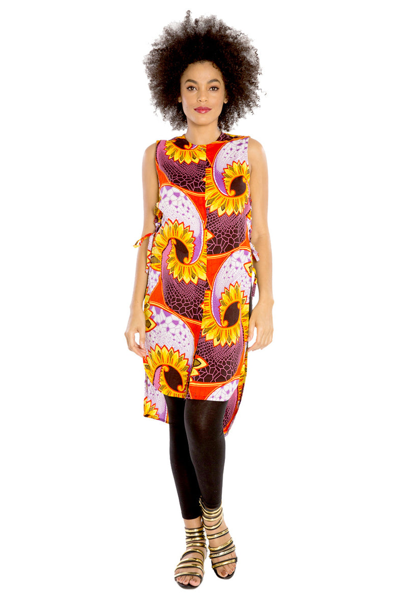 african tunic top vest dress  print fashion wax and wonder