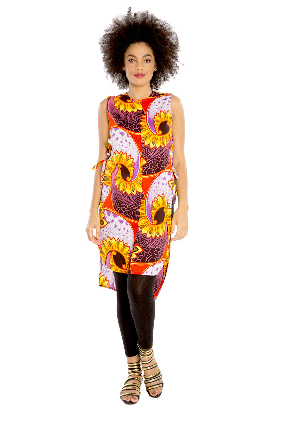 african tunic top vest dress  print fashion wax and wonder