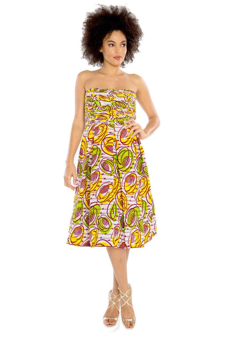 african dresses african print women strapless dress fashion wax and wonder