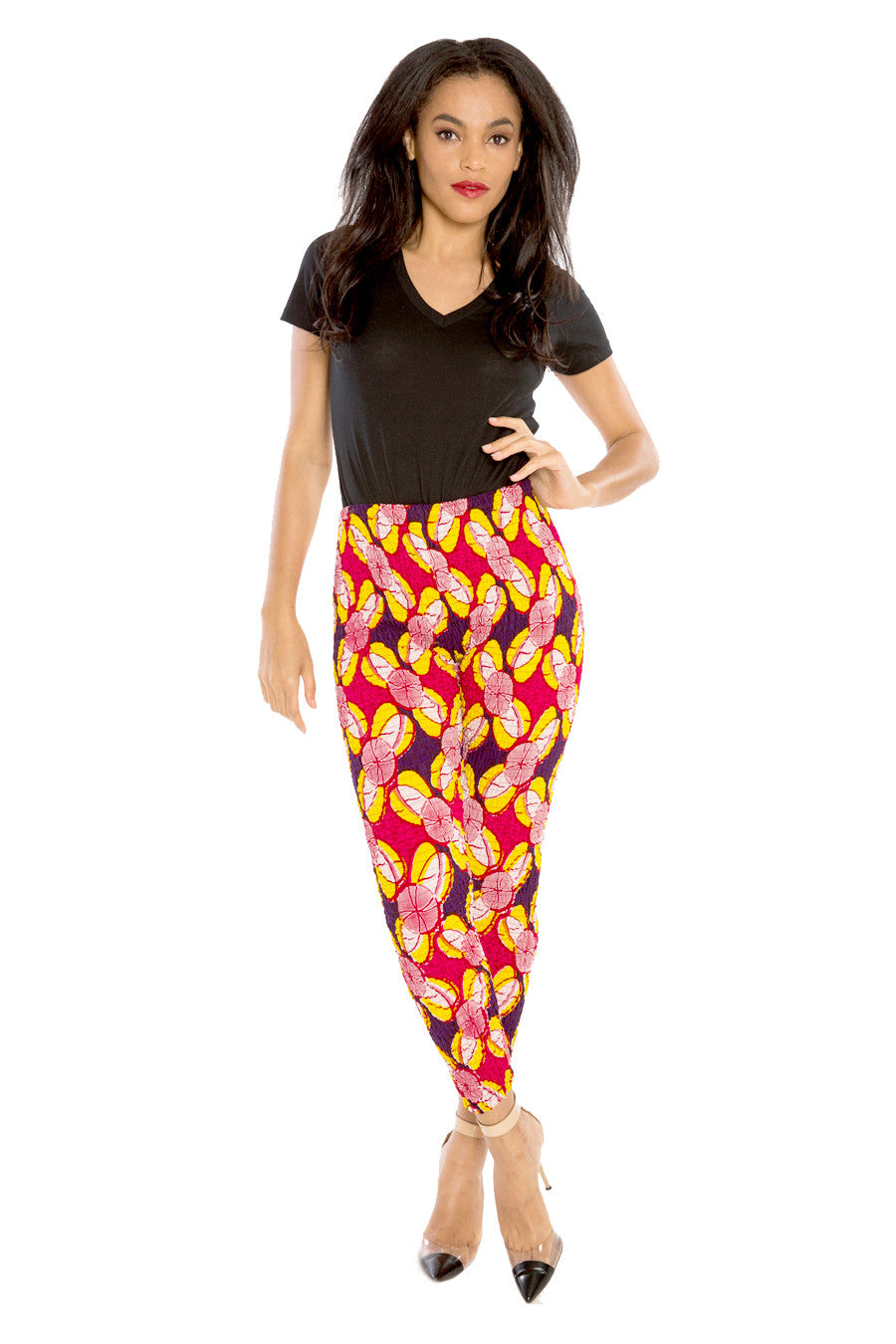 African Pants Afri-Jeggings Fitted Pants