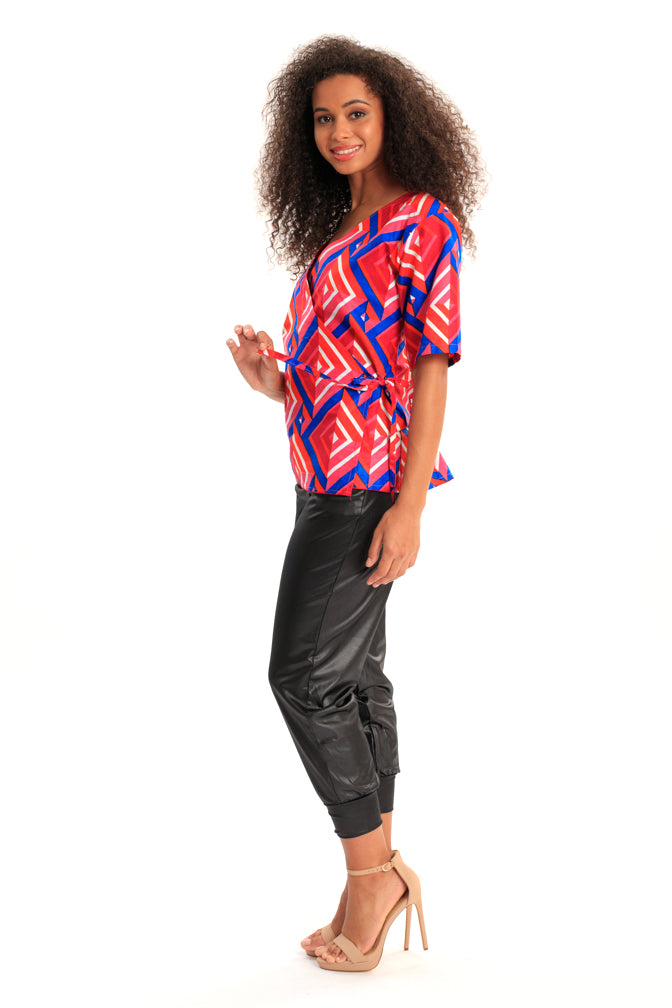 My Style Endures African Print Wrap Top