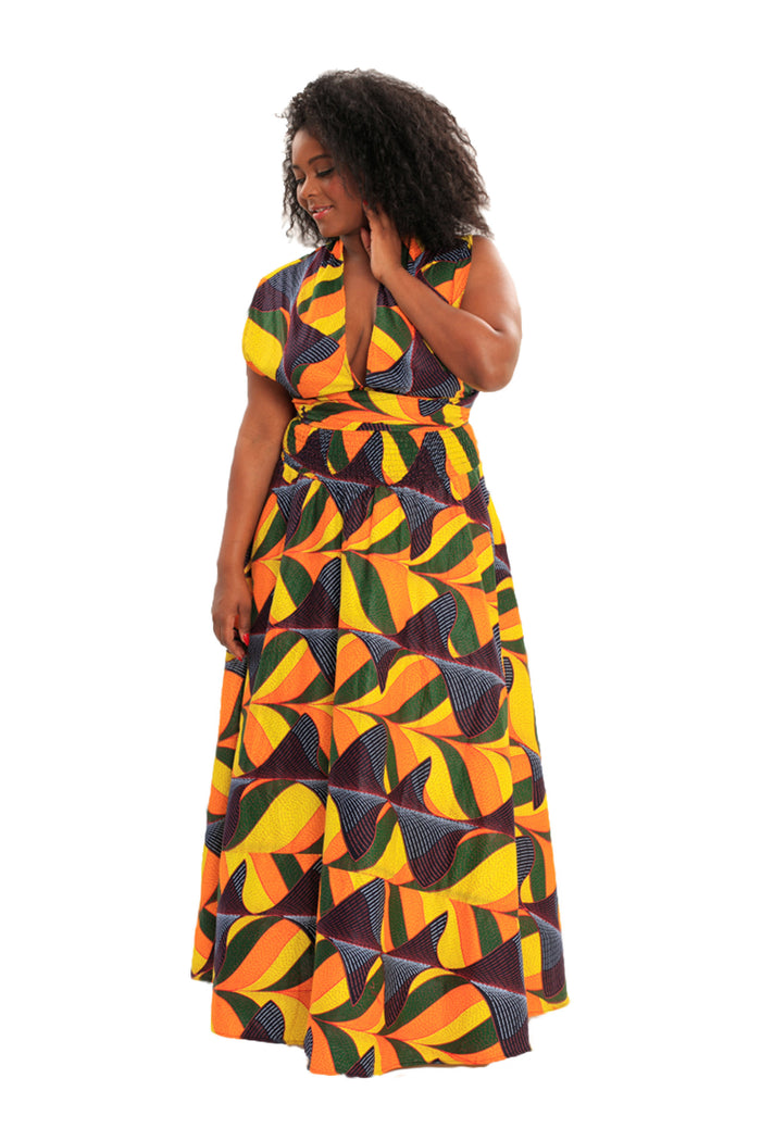 BeYouTy Convertible African Print Maxi Dress