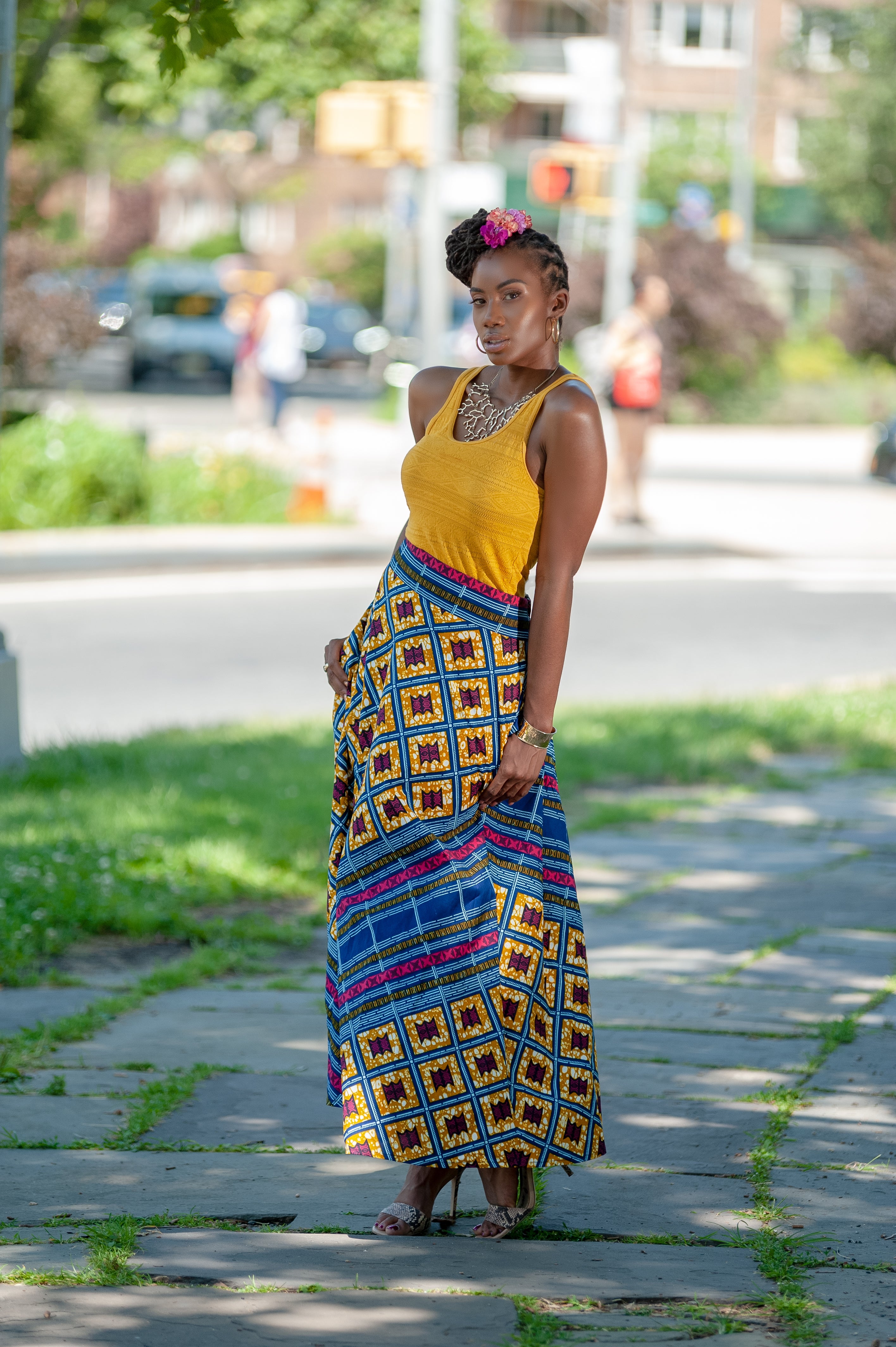 African Maxi Skirt Bohemian Beauty African Print Wax Wonder