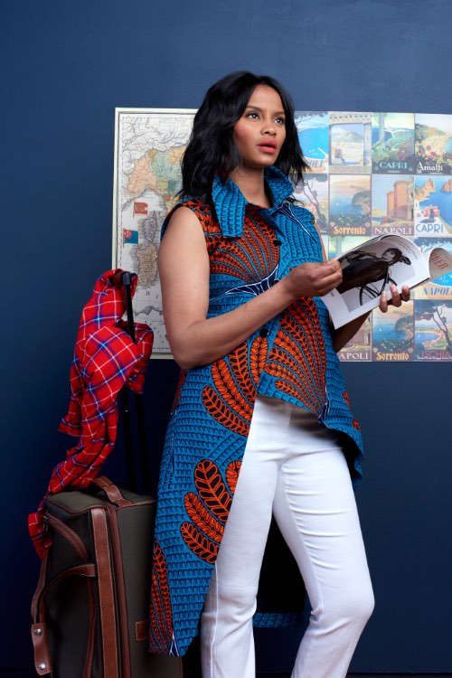 Duro Asymmetrical African Print High-Low Jacket