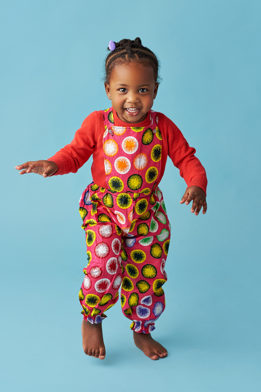 african girl jumpsuit african print kids fashion wax and wonder