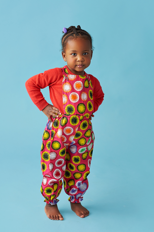 african girl jumpsuit african print kids fashion wax and wonder