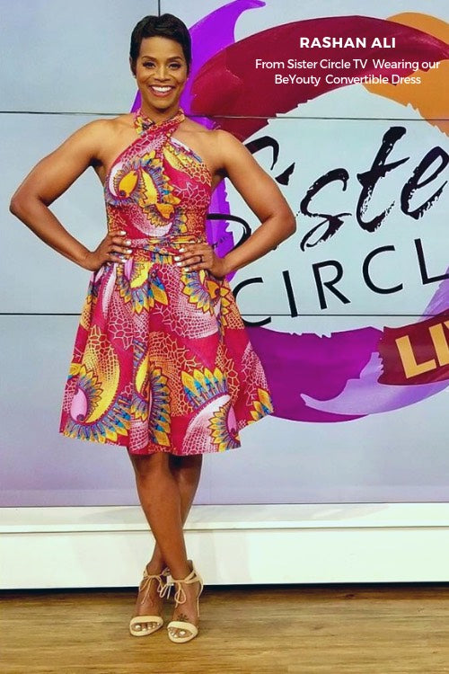 rashan ali sister circle tv african dresses infinity dress african print women halter wrap dress fashion wax and wonder