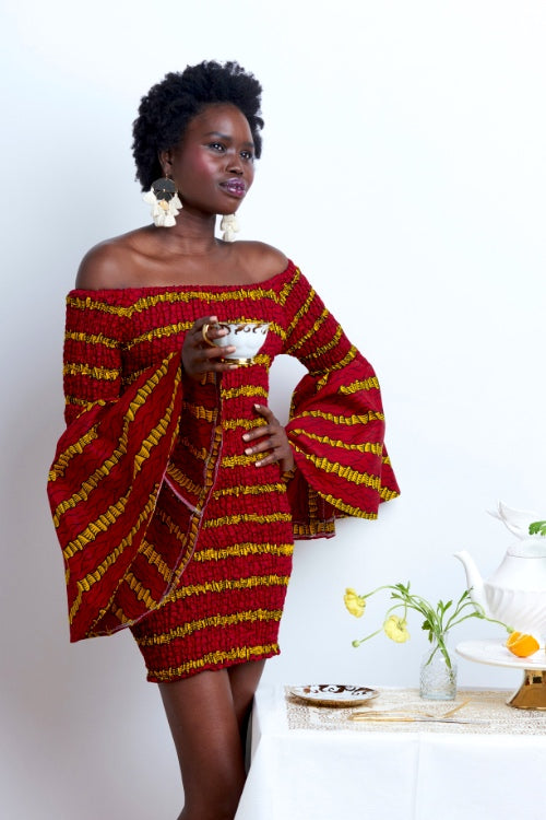 African Bodycon Dress African Mini Dress ALL EYES ON ME – Wax & Wonder ...
